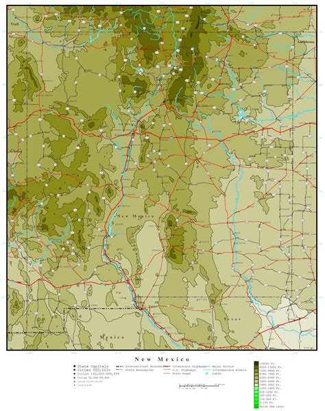 altitude of new mexico cities.